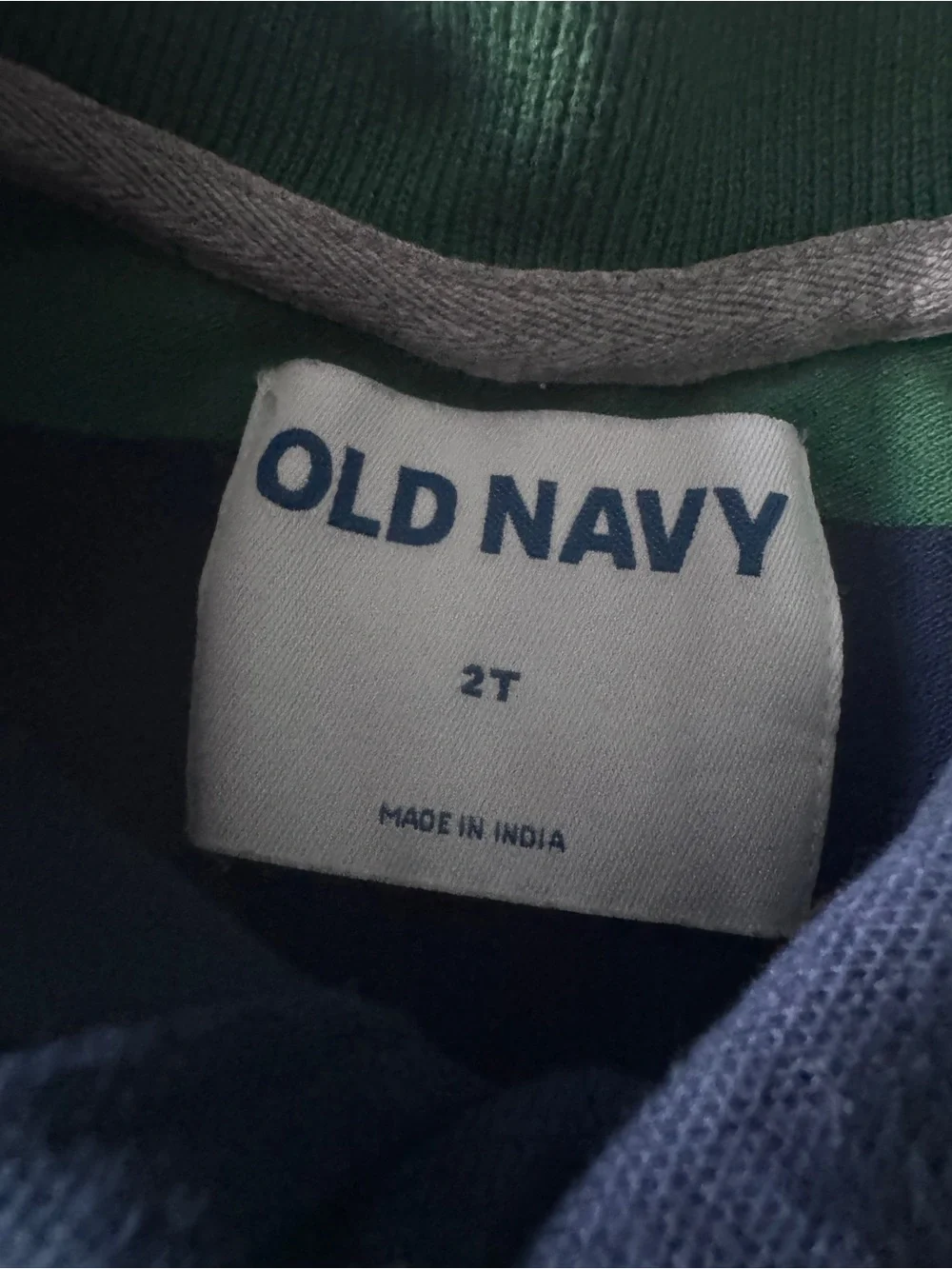 Old Navy Green & Blue Striped Polo